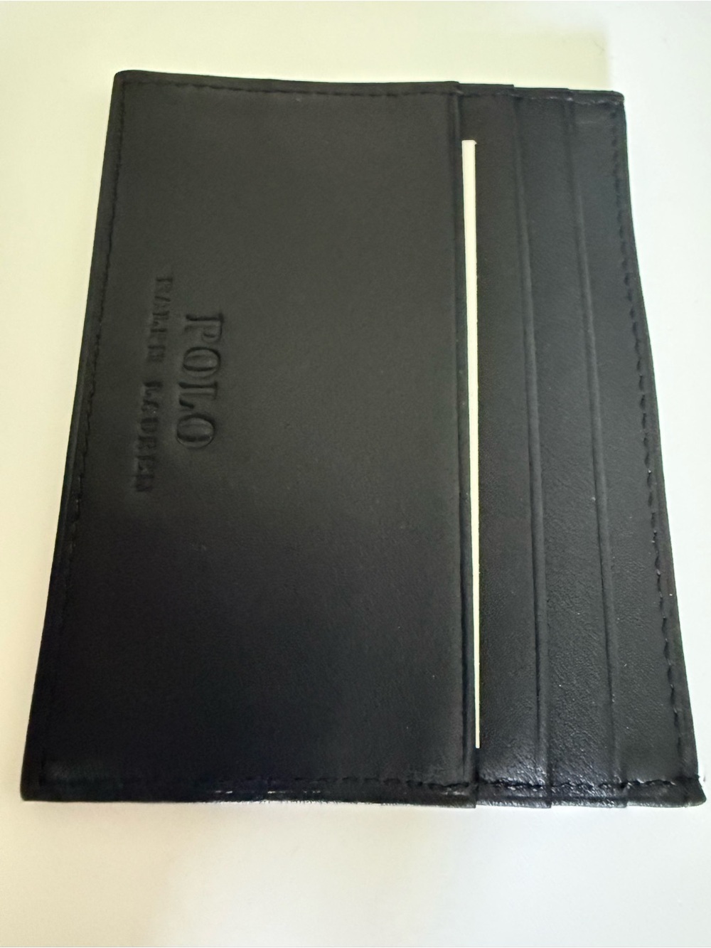 Polo Ralph Lauren Embroidered Ski Bear Leather Card Holder Black NWT OS - Picture 8 of 17